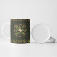 Hawaii Ohia Lehua Squares Ceramic Mug Hawaiian Quilt Inspired Floral Pattern