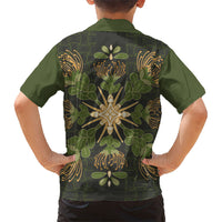 Hawaii Ohia Lehua Squares Family Matching Long Sleeve Bodycon Dress and Hawaiian Shirt Hawaiian Quilt Inspired Floral Pattern