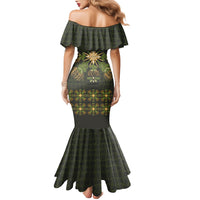 Hawaii Ohia Lehua Squares Family Matching Mermaid Dress and Hawaiian Shirt Hawaiian Quilt Inspired Floral Pattern