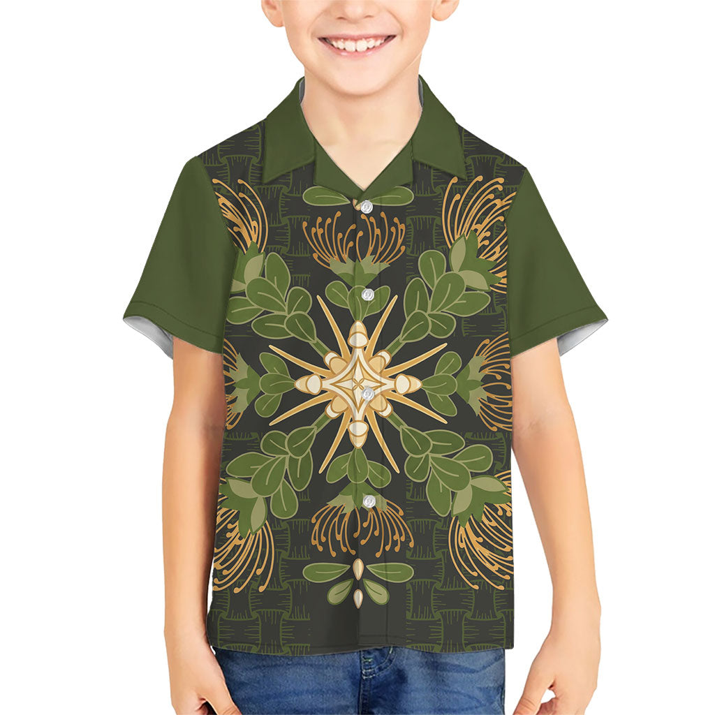 Hawaii Ohia Lehua Squares Family Matching Short Sleeve Bodycon Dress and Hawaiian Shirt Hawaiian Quilt Inspired Floral Pattern
