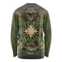 Hawaii Ohia Lehua Squares Long Sleeve Shirt Hawaiian Quilt Inspired Floral Pattern