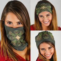 Hawaii Ohia Lehua Squares Neck Gaiter Hawaiian Quilt Inspired Floral Pattern