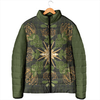 Hawaii Ohia Lehua Squares Padded Jacket Hawaiian Quilt Inspired Floral Pattern