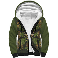 Hawaii Ohia Lehua Squares Sherpa Hoodie Hawaiian Quilt Inspired Floral Pattern