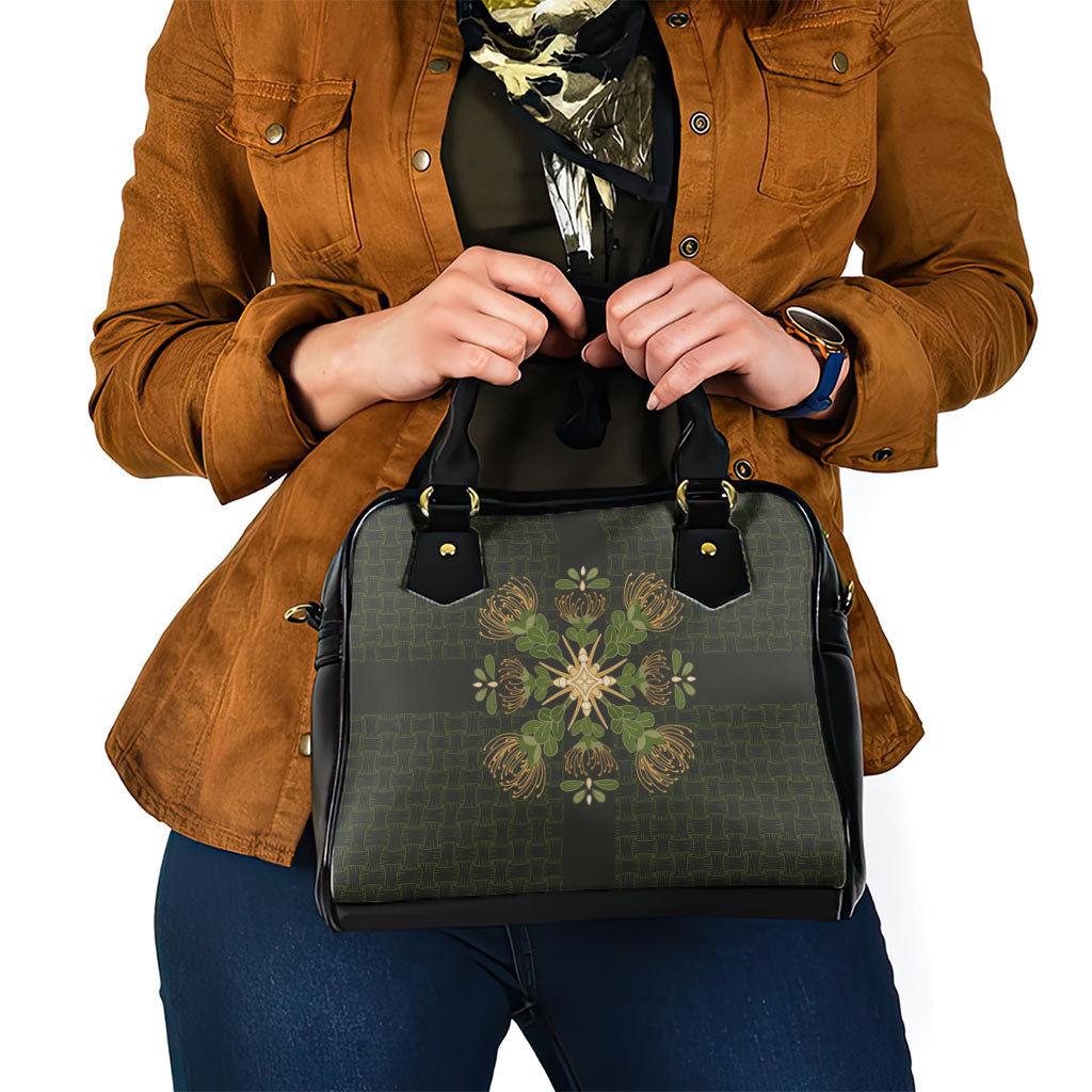 Hawaii Ohia Lehua Squares Shoulder Handbag Hawaiian Quilt Inspired Floral Pattern