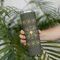 Hawaii Ohia Lehua Squares Skinny Tumbler Hawaiian Quilt Inspired Floral Pattern