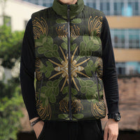 Hawaii Ohia Lehua Squares Sleeveless Puffer Jacket Hawaiian Quilt Inspired Floral Pattern