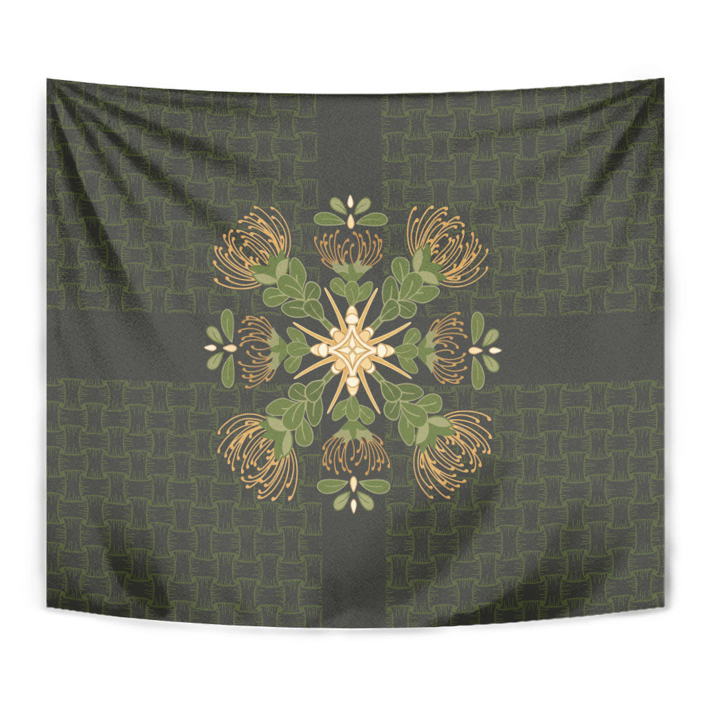 Hawaii Ohia Lehua Squares Tapestry Hawaiian Quilt Inspired Floral Pattern