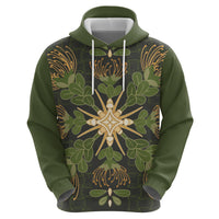 Hawaii Ohia Lehua Squares Zip Hoodie Hawaiian Quilt Inspired Floral Pattern
