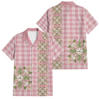 Akala Hamele Hawai'i Palaka Squares Maile Leaf Family Matching Long Sleeve Bodycon Dress and Hawaiian Shirt Flowers Hawaiian Quilt Patterns LT9 Dad's Shirt - Short Sleeve Dusty Rose - Polynesian Pride