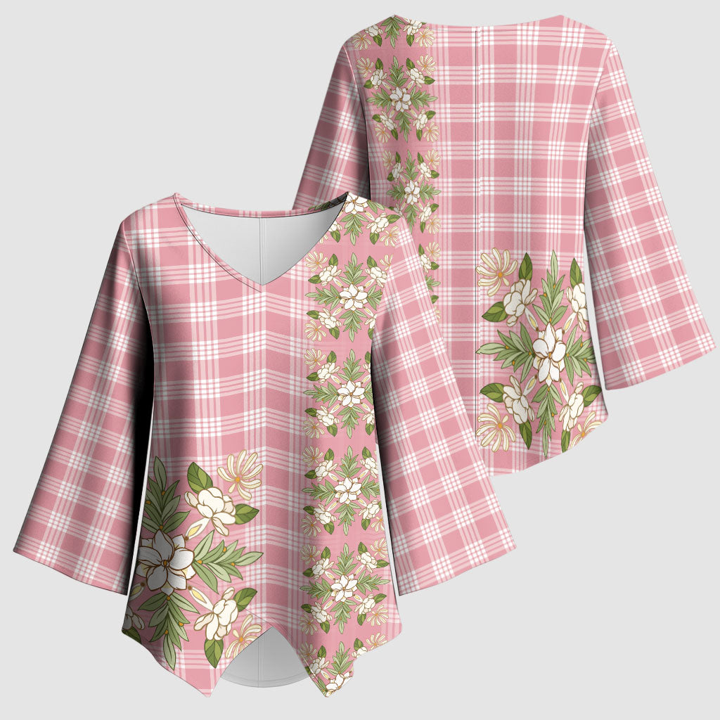 Akala Hamele Hawai'i Palaka Squares Maile Leaf Kimono Sleeve Blouse Flowers Hawaiian Quilt Patterns