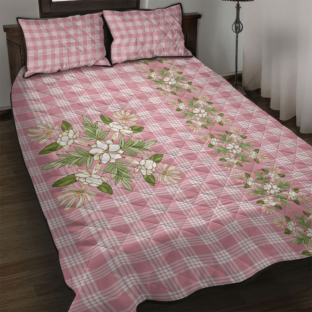 Akala Hamele Hawai'i Palaka Squares Maile Leaf Quilt Bed Set Flowers Hawaiian Quilt Patterns