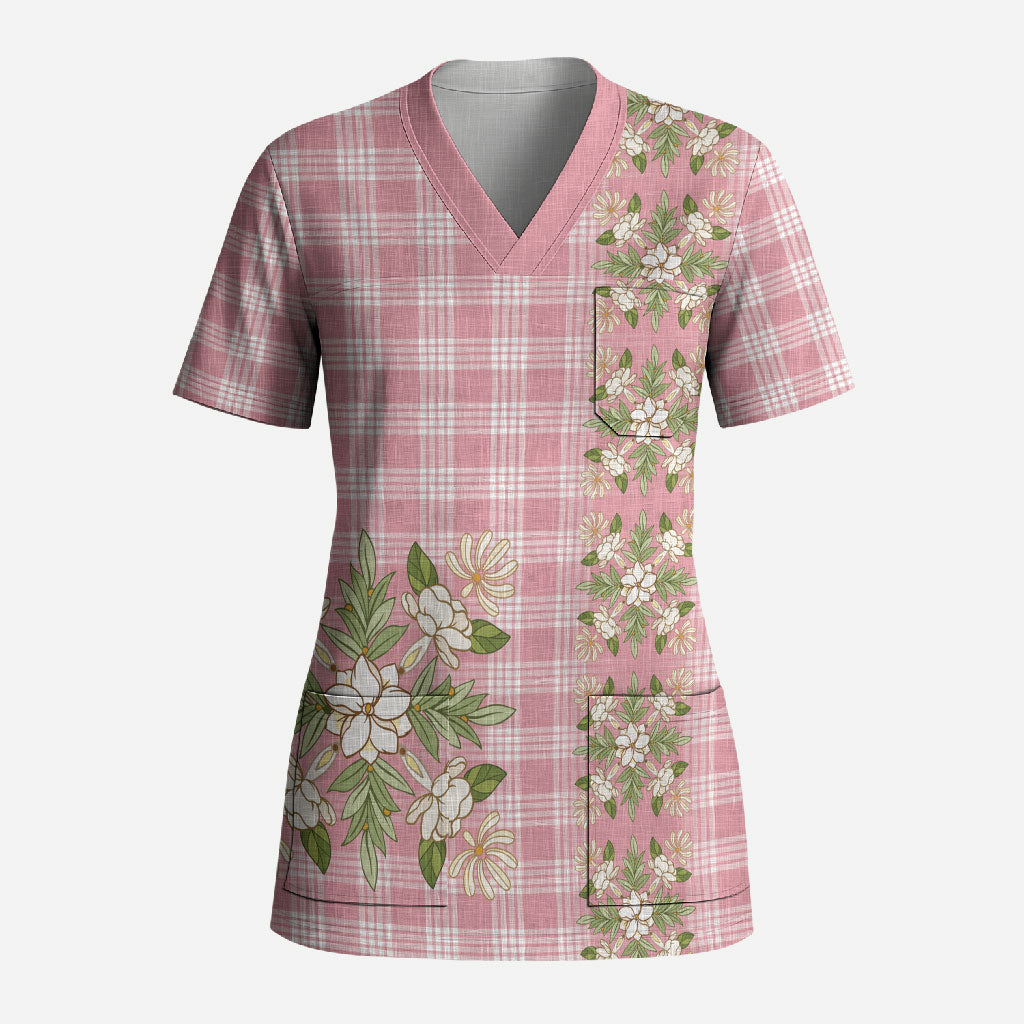 Akala Hamele Hawai'i Palaka Squares Maile Leaf Scrub Top Flowers Hawaiian Quilt Patterns