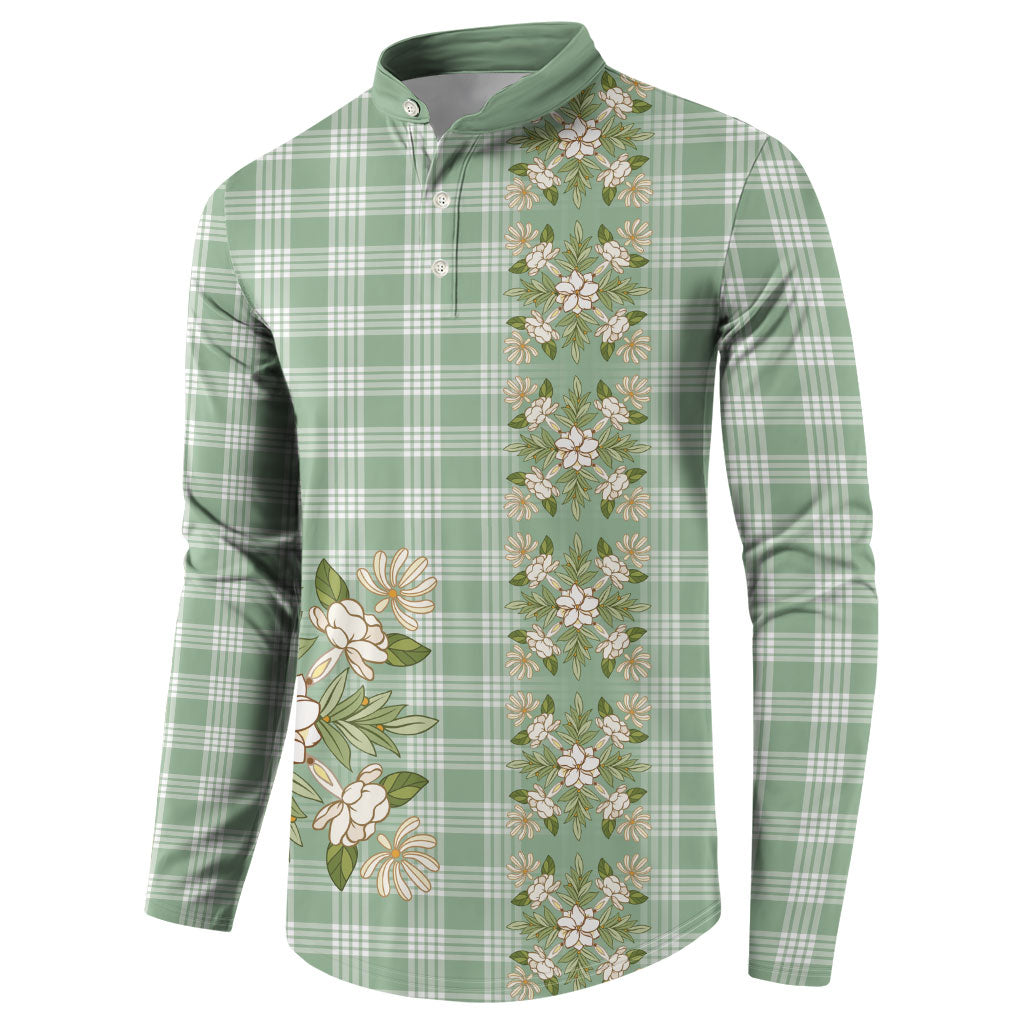 Liko Kukui Hawai'i Palaka Squares Maile Leaf Button Sweatshirt Flowers Hawaiian Quilt Patterns