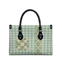 Liko Kukui Hawai'i Palaka Squares Maile Leaf Leather Bag Flowers Hawaiian Quilt Patterns