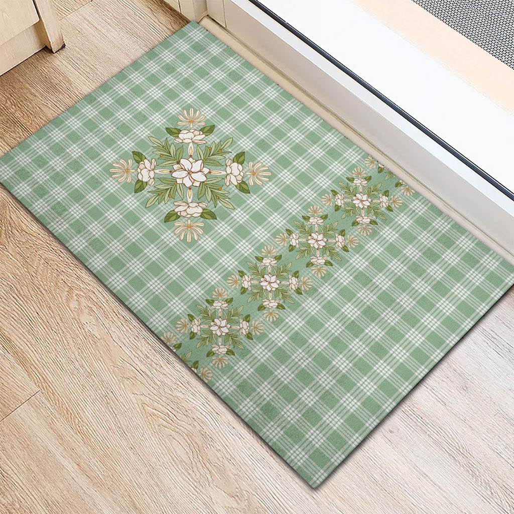 Liko Kukui Hawai'i Palaka Squares Maile Leaf Rubber Doormat Flowers Hawaiian Quilt Patterns