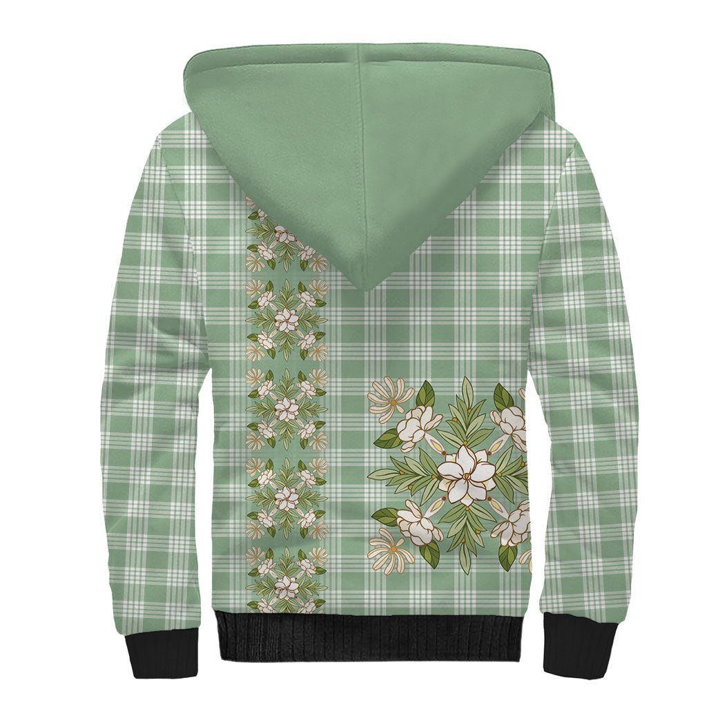 Liko Kukui Hawai'i Palaka Squares Maile Leaf Sherpa Hoodie Flowers Hawaiian Quilt Patterns LT9 - Polynesian Pride