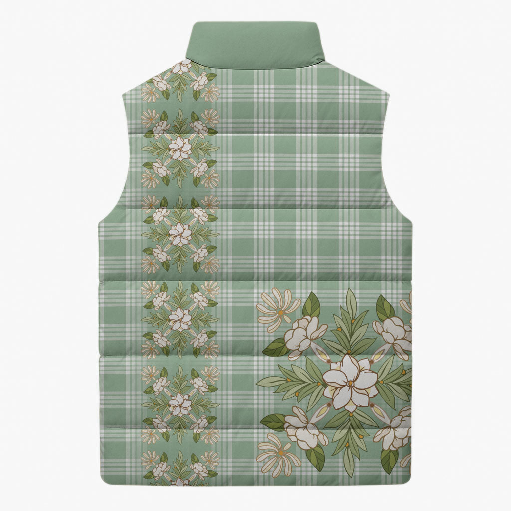 Liko Kukui Hawai'i Palaka Squares Maile Leaf Sleeveless Puffer Jacket Flowers Hawaiian Quilt Patterns
