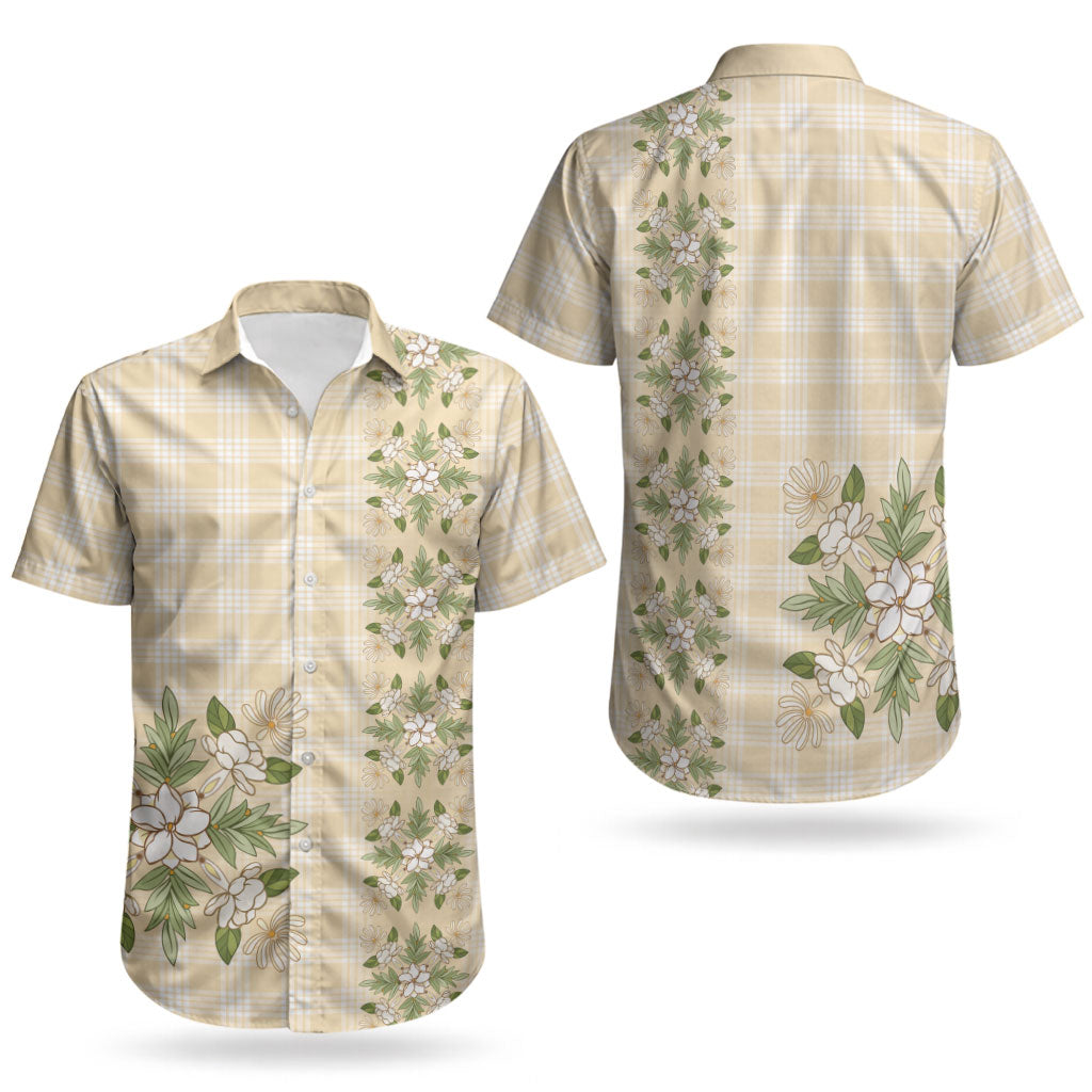 Melemele Ahiahia Hawai'i Palaka Squares Maile Leaf Couples Matching Long Sleeve Bodycon Dress and Hawaiian Shirt Flowers Hawaiian Quilt Patterns LT9 - Polynesian Pride