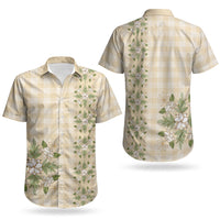 Melemele Ahiahia Hawai'i Palaka Squares Maile Leaf Couples Matching Short Sleeve Bodycon Dress and Hawaiian Shirt Flowers Hawaiian Quilt Patterns LT9 - Polynesian Pride
