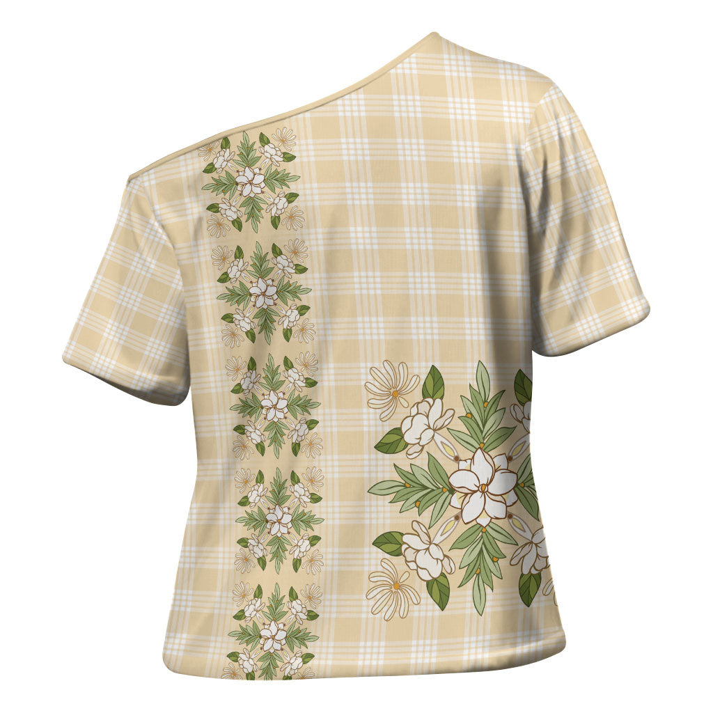 Melemele Ahiahia Hawai'i Palaka Squares Maile Leaf Cross Shoulder Shirt Flowers Hawaiian Quilt Patterns LT9 - Polynesian Pride