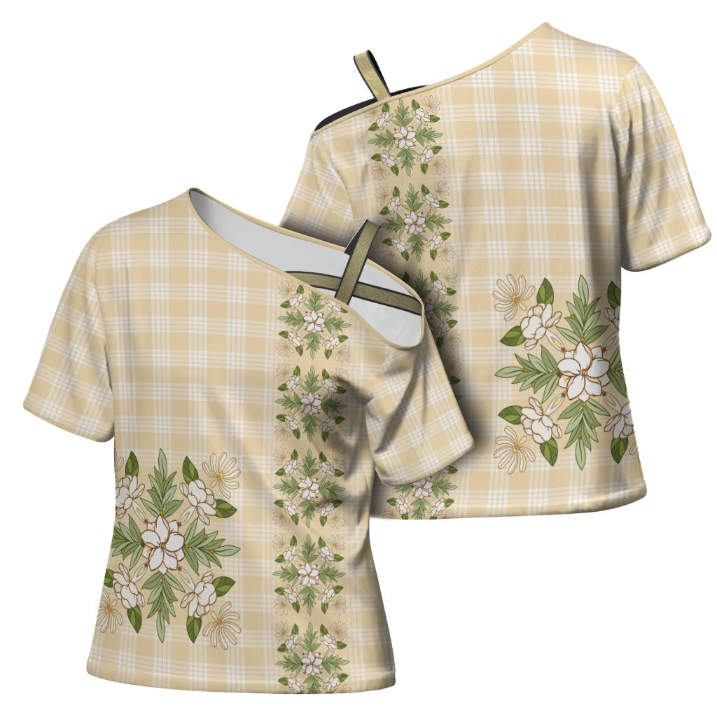 Melemele Ahiahia Hawai'i Palaka Squares Maile Leaf Cross Shoulder Shirt Flowers Hawaiian Quilt Patterns LT9 - Polynesian Pride