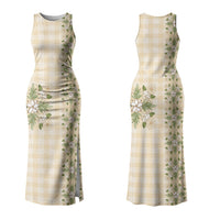 Melemele Ahiahia Hawai'i Palaka Squares Maile Leaf Family Matching Tank Maxi Dress and Hawaiian Shirt Flowers Hawaiian Quilt Patterns LT9 Mom's Dress Pastel Yellow - Polynesian Pride