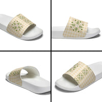 Melemele Ahiahia Hawai'i Palaka Squares Maile Leaf Slide Sandals Flowers Hawaiian Quilt Patterns