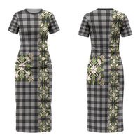 Pauli Hawai'i Palaka Squares Maile Leaf Couples Matching Short Sleeve Bodycon Dress and Hawaiian Shirt Flowers Hawaiian Quilt Patterns LT9 - Polynesian Pride