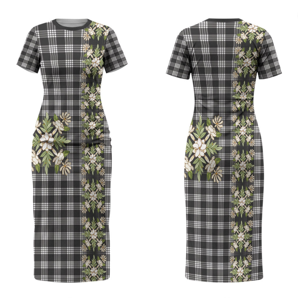 Pauli Hawai'i Palaka Squares Maile Leaf Couples Matching Short Sleeve Bodycon Dress and Long Sleeve Button Shirt Flowers Hawaiian Quilt Patterns LT9 - Polynesian Pride