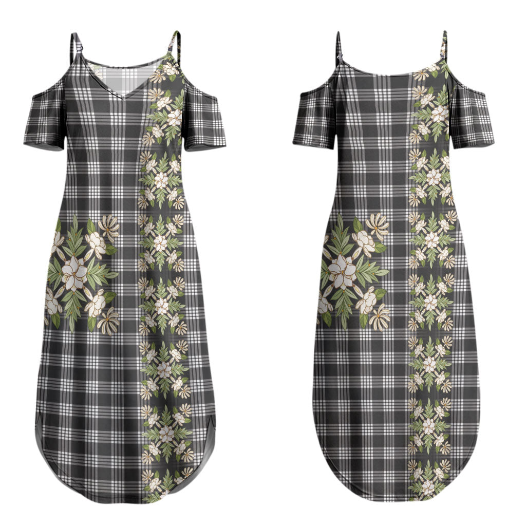 Pauli Hawai'i Palaka Squares Maile Leaf Couples Matching Summer Maxi Dress and Hawaiian Shirt Flowers Hawaiian Quilt Patterns LT9 - Polynesian Pride