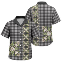 Pauli Hawai'i Palaka Squares Maile Leaf Family Matching Long Sleeve Bodycon Dress and Hawaiian Shirt Flowers Hawaiian Quilt Patterns LT9 Son's Shirt Soft Black - Polynesian Pride