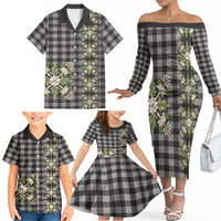 Pauli Hawai'i Palaka Squares Maile Leaf Family Matching Off The Shoulder Long Sleeve Dress and Hawaiian Shirt Flowers Hawaiian Quilt Patterns LT9 - Polynesian Pride