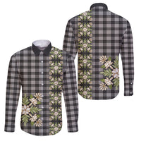 Pauli Hawai'i Palaka Squares Maile Leaf Family Matching Off Shoulder Short Dress and Hawaiian Shirt Flowers Hawaiian Quilt Patterns LT9 Dad's Shirt - Long Sleeve Soft Black - Polynesian Pride