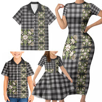 Pauli Hawai'i Palaka Squares Maile Leaf Family Matching Short Sleeve Bodycon Dress and Hawaiian Shirt Flowers Hawaiian Quilt Patterns LT9 - Polynesian Pride