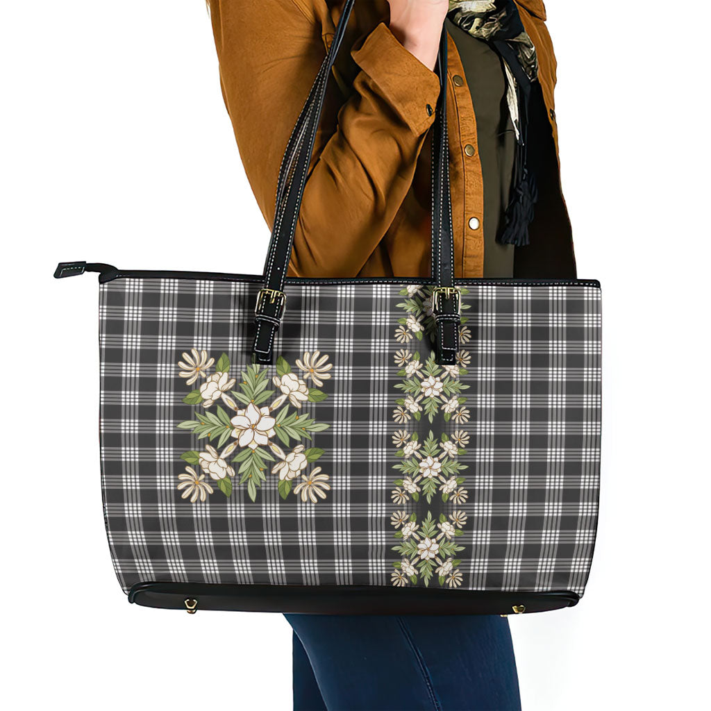 Pauli Hawai'i Palaka Squares Maile Leaf Leather Tote Bag Flowers Hawaiian Quilt Patterns
