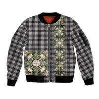 Pauli Hawai'i Palaka Squares Maile Leaf Sleeve Zip Bomber Jacket Flowers Hawaiian Quilt Patterns