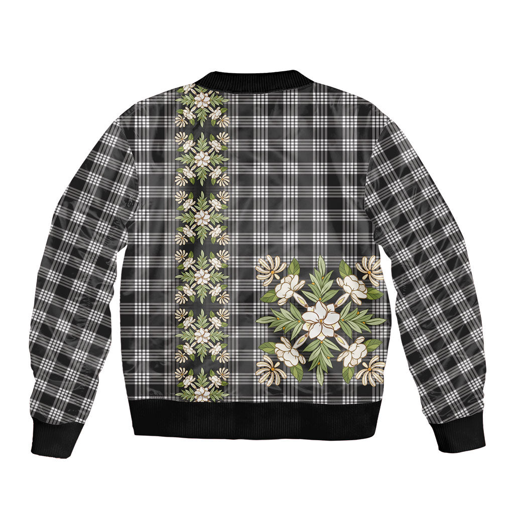 Pauli Hawai'i Palaka Squares Maile Leaf Sleeve Zip Bomber Jacket Flowers Hawaiian Quilt Patterns