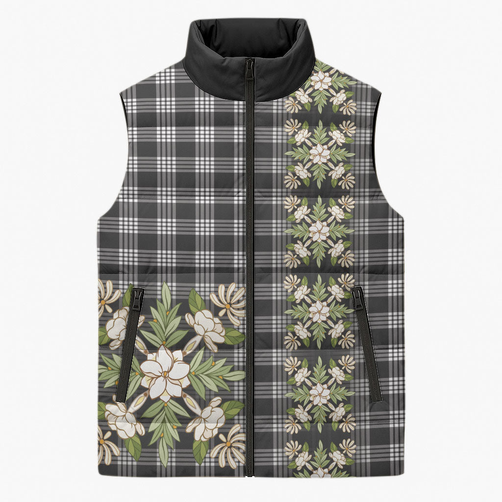 Pauli Hawai'i Palaka Squares Maile Leaf Sleeveless Puffer Jacket Flowers Hawaiian Quilt Patterns