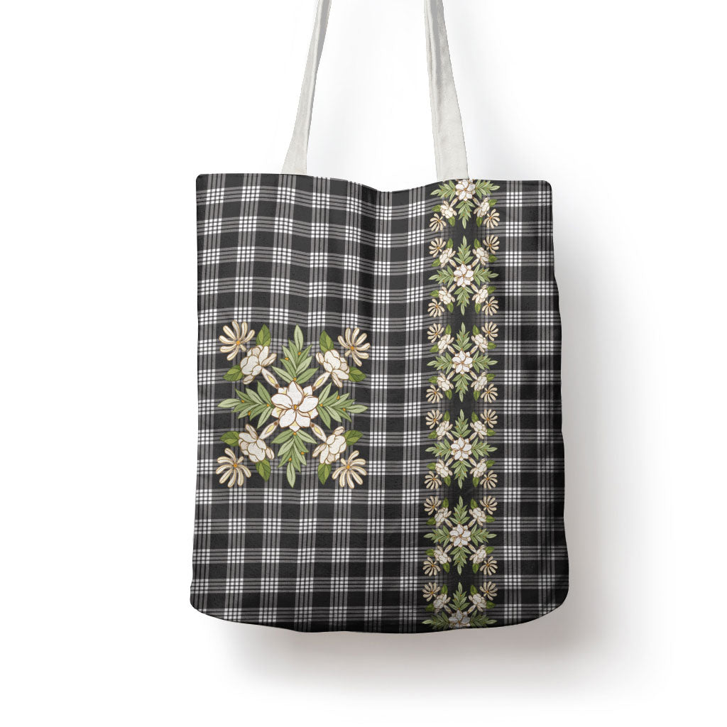 Pauli Hawai'i Palaka Squares Maile Leaf Tote Bag Flowers Hawaiian Quilt Patterns