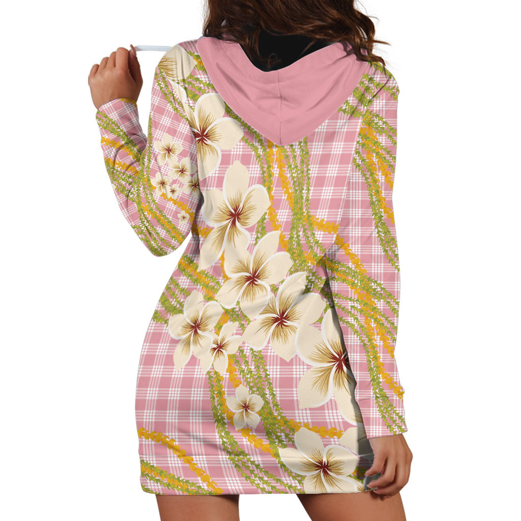 Akala Hamele Palaka Plumeria Hoodie Dress Puakenikeni and Maile Lei LT9 - Polynesian Pride