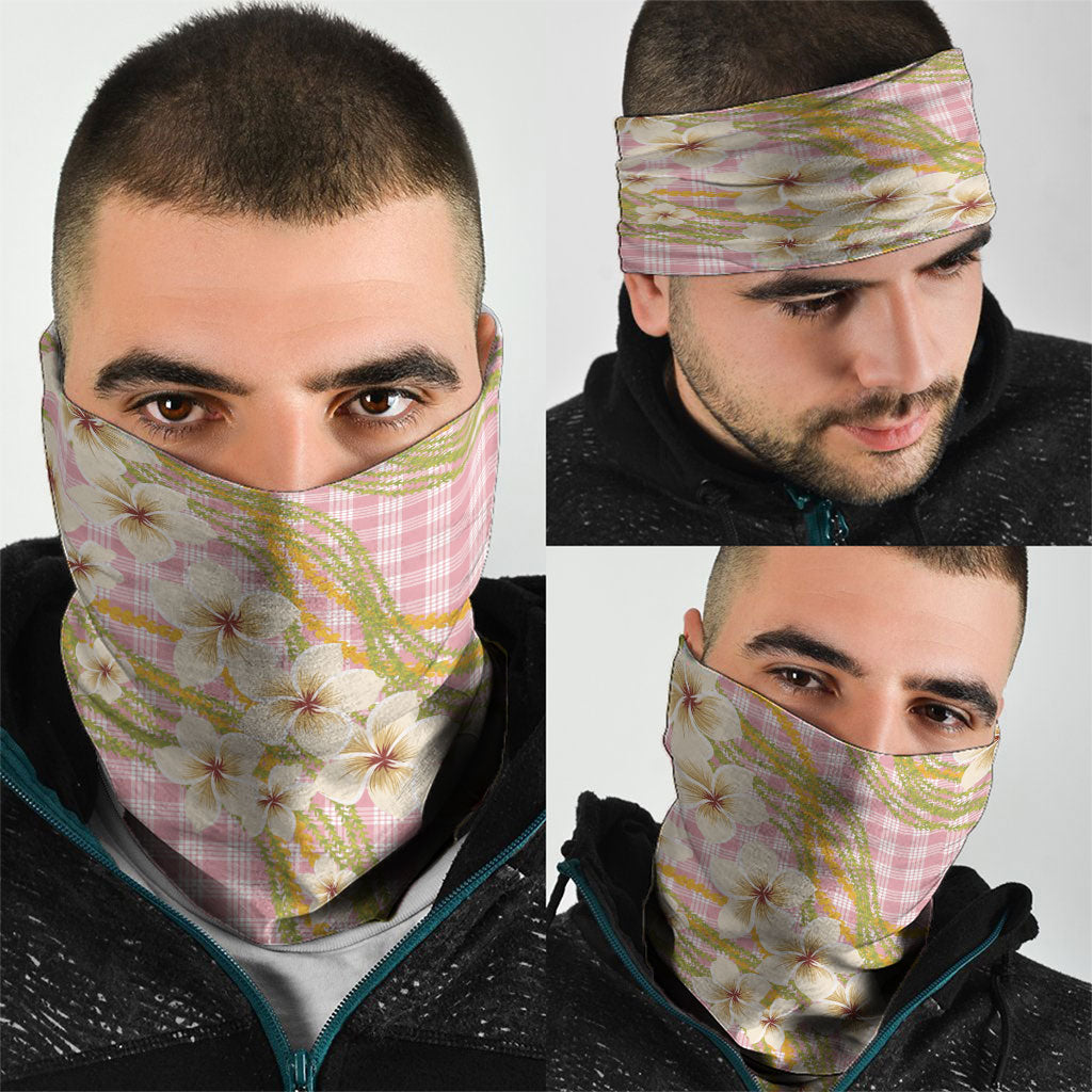 Akala Hamele Palaka Plumeria Neck Gaiter Puakenikeni and Maile Lei LT9 - Polynesian Pride