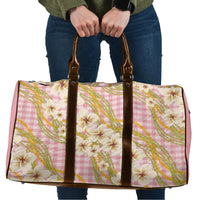 Akala Hamele Palaka Plumeria Travel Bag Puakenikeni and Maile Lei