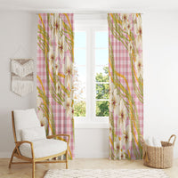 Akala Hamele Palaka Plumeria Window Curtain Puakenikeni and Maile Lei