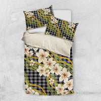 Ele'ele Hawai'i Palaka Plumeria Bedding Set Puakenikeni and Maile Lei
