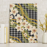 Ele'ele Hawai'i Palaka Plumeria Canvas Wall Art Puakenikeni and Maile Lei