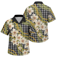 Ele'ele Hawai'i Palaka Plumeria Family Matching Short Sleeve Bodycon Dress and Hawaiian Shirt Puakenikeni and Maile Lei LT9 Son's Shirt Black - Polynesian Pride
