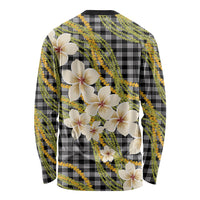 Ele'ele Hawai'i Palaka Plumeria Long Sleeve Shirt Puakenikeni and Maile Lei