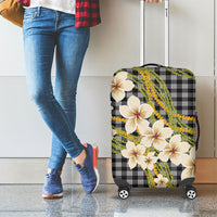 Ele'ele Hawai'i Palaka Plumeria Luggage Cover Puakenikeni and Maile Lei