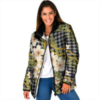 Ele'ele Hawai'i Palaka Plumeria Padded Jacket Puakenikeni and Maile Lei LT9 Women Black - Polynesian Pride